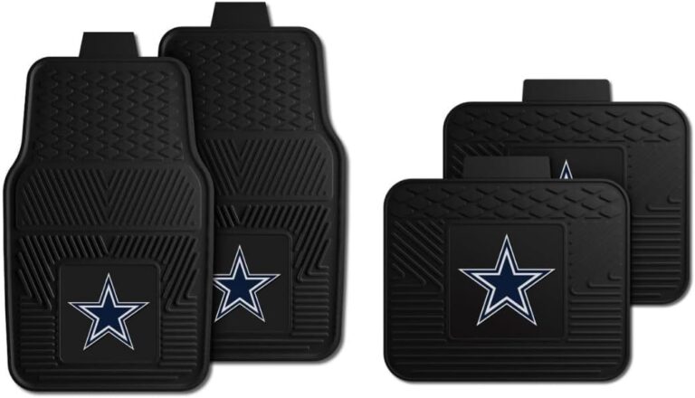 Fanmats Dallas Cowboys Set of 4 Car Mats for Cars, SUV, Pickups – All Weather Technology Protection, Deep Reservoir Design, Universal Fit – 3D NFL Team Logo – 29” x 17” Front – 14” x 17” Rear Mat