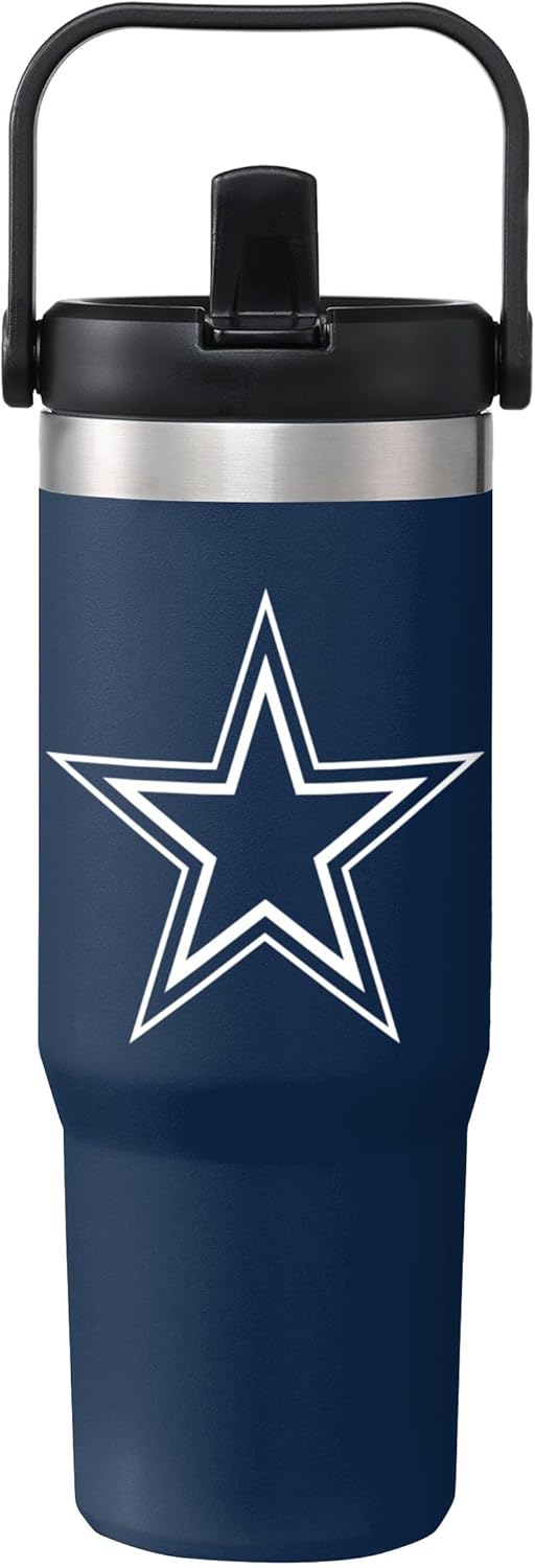 FOCO NFL Unisex-Adult NFL Team Logo Insulated Travel Mug 30oz Straw Tumbler