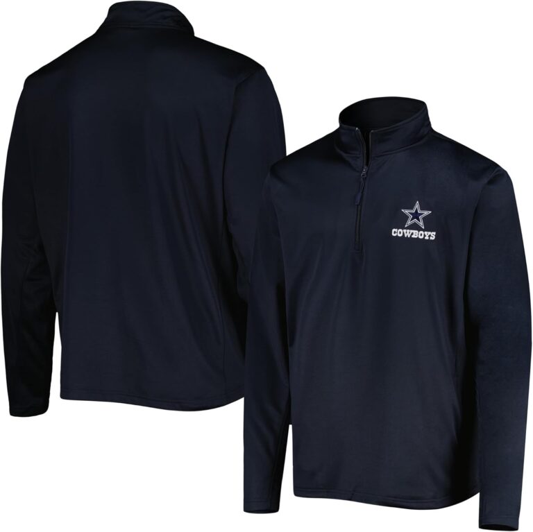 dunbrooke Men’s Navy Dallas Cowboys All-Star Tech Quarter-Zip Top