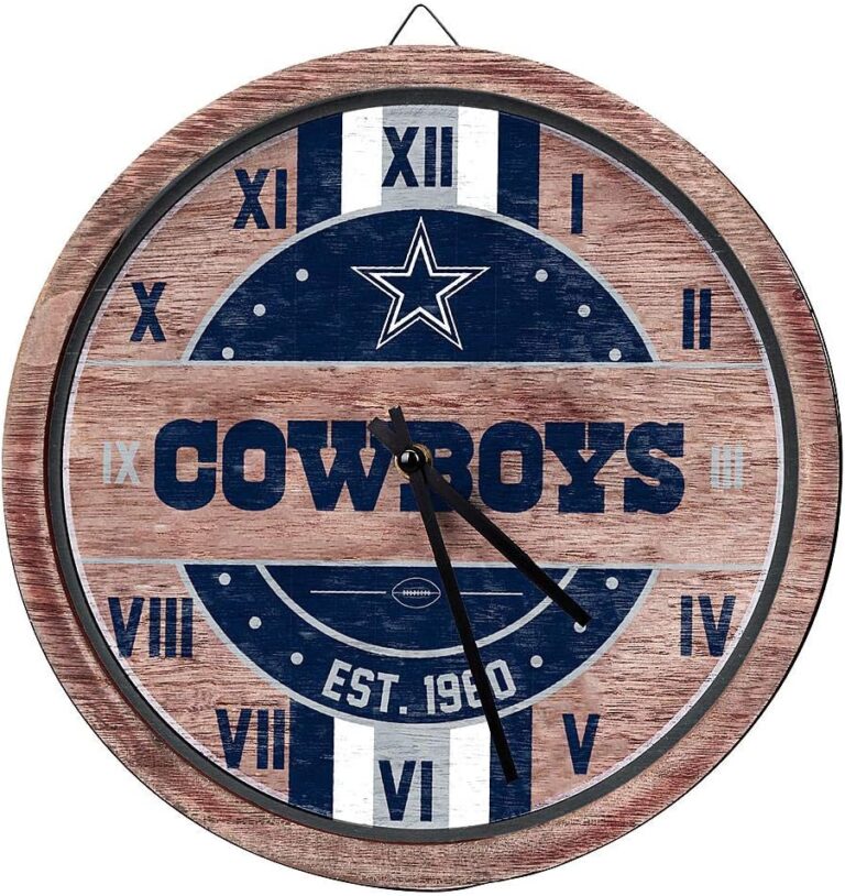 FOCO NFL Unisex-Adult NFL Wooden Barrel Wall Clock