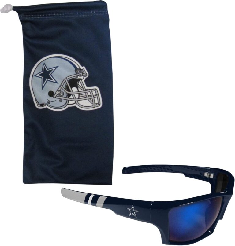 Siskiyou Sports NFL Dallas Cowboys Unisex Edge Wrap Sunglass and Bag Set, Team Colors, One Size (FESG055EB)