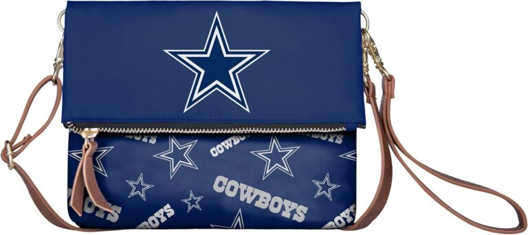 FOCO NFL Team Logo Printed Collection Foldover Purse Handbag Bag Tote