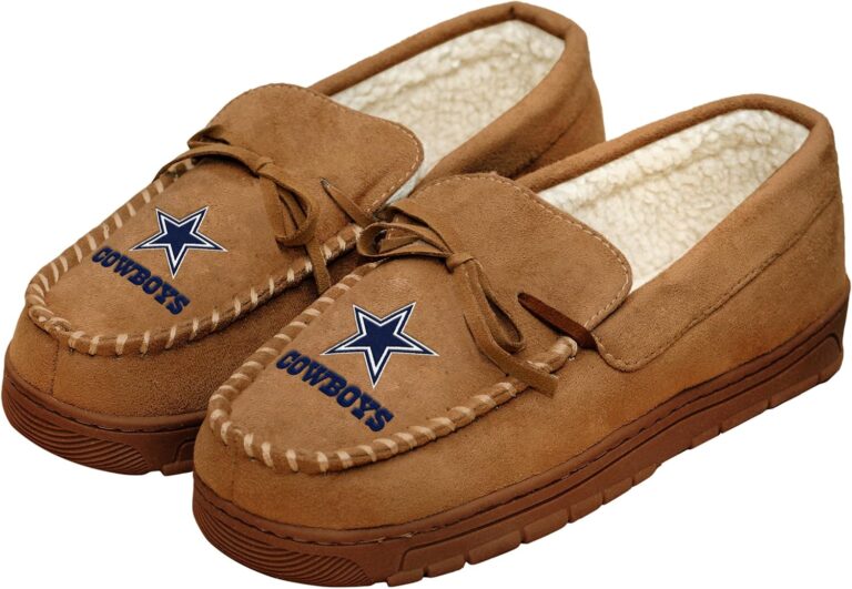 FOCO Men’s NFL Football Team Logo Moccasin Slippers