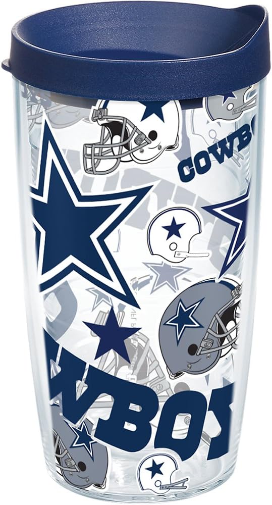 Tervis Made in USA Double Walled Tervis NFL Dallas Cowboys Insulated Tumbler Cup Keeps Drinks Cold & Hot, 16oz, All Over