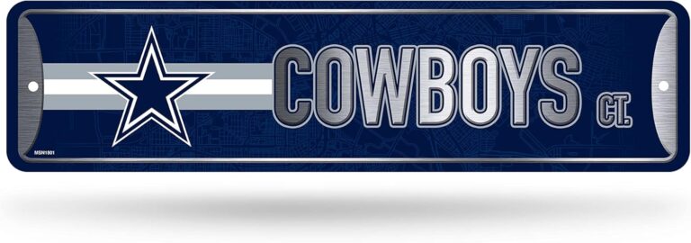 Rico Industries NFL Metal Street Sign Metal Street Sign 4″ x 15″ Home Décor – Bedroom – Office – Man Cave