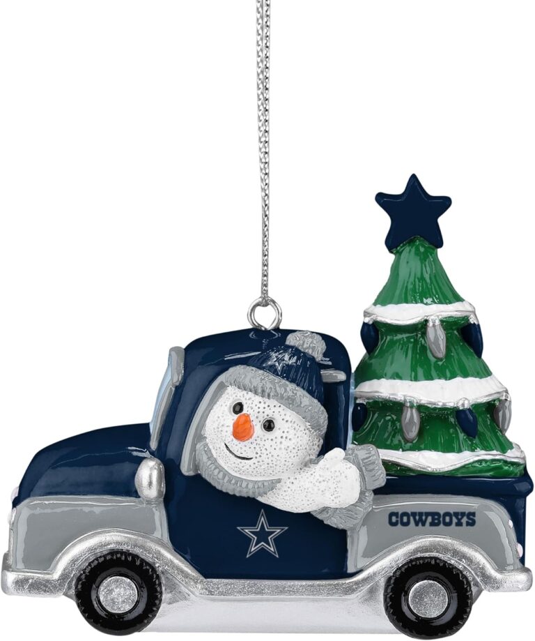 FOCO Dallas Cowboys NFL Snowman in a Truck Ornament