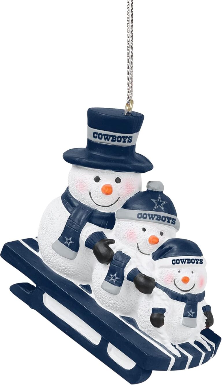 FOCO NFL Unisex-Adult NFL Team Logo Sledding Snowman Holiday Christmas Tree Ornament