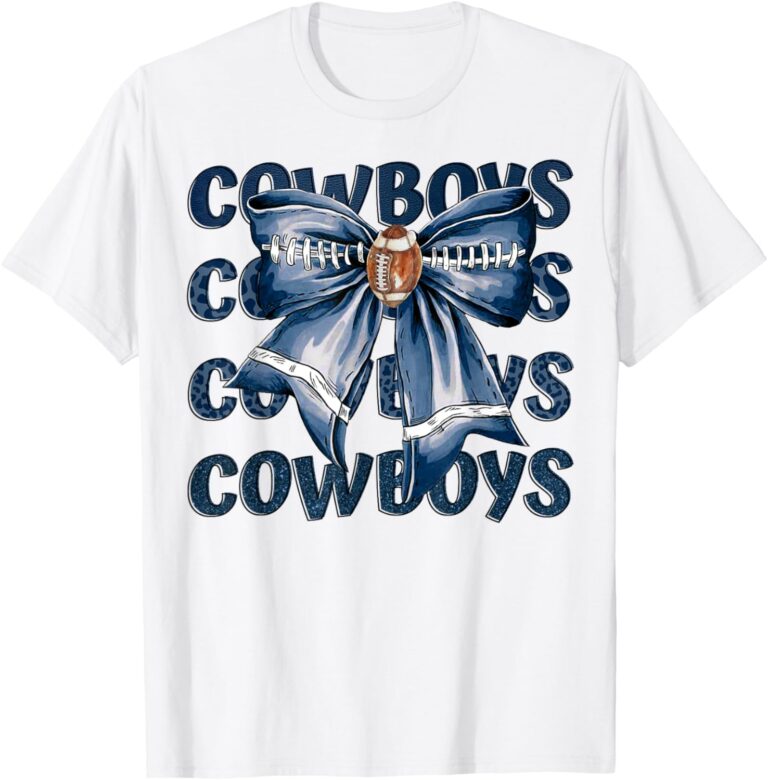 Cowboys Retro Coquette Bow Girls Women T-Shirt